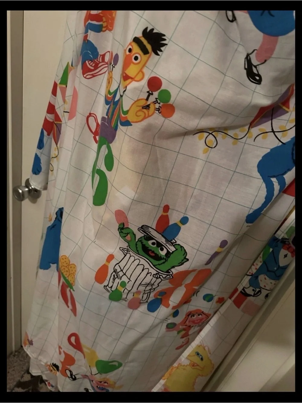 Vintage Sesame Street Fabric Twin Sheet Set READ BELOW